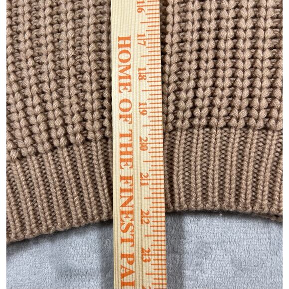 Elodie Oversized Fawn Brown Sz M Ribbed Balloon Sleeve Chunky Sweater Cozy Bulky - Picture 12 of 14